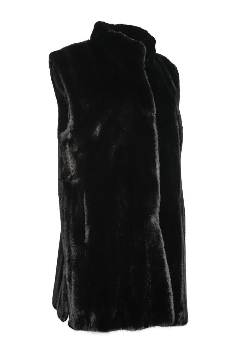 Best Classic Plus Size Vertical Mink Vest Women Mink|Plus Size Furs