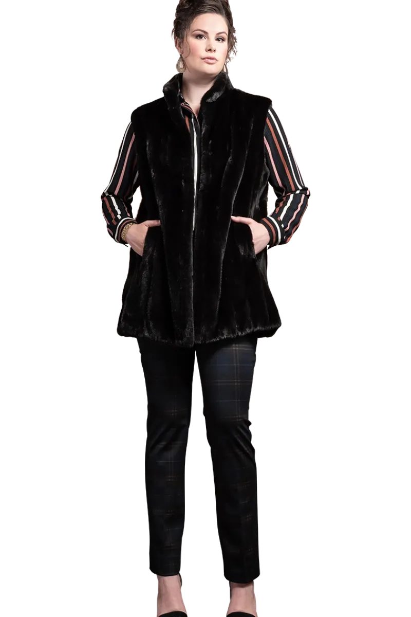 Best Classic Plus Size Vertical Mink Vest Women Mink|Plus Size Furs