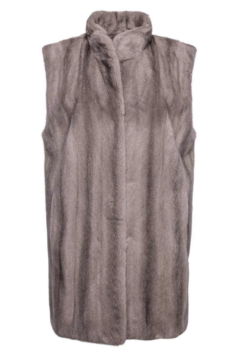Best Classic Plus Size Vertical Mink Vest Women Mink|Plus Size Furs