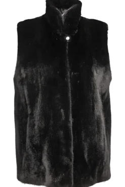 Online Classic Mink Fur Vest - Wing Collar Women Mink