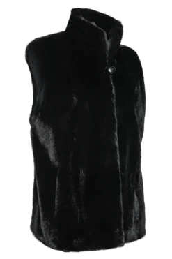 Online Classic Mink Fur Vest - Wing Collar Women Mink