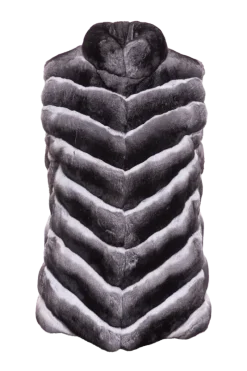 Discount Classic V-Cut Chinchilla Fur Vest Women Chinchilla