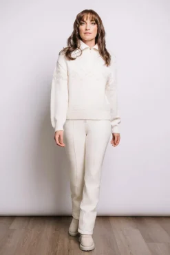 Clearance Elana 1/2 Zip Knitted Wool Sweater Women Ski Layers