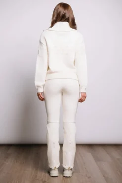 Clearance Elana 1/2 Zip Knitted Wool Sweater Women Ski Layers