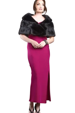 New Elegant - Evening - Horizontal Mink Fur Cape Women Bridal Evening Fur|Mink