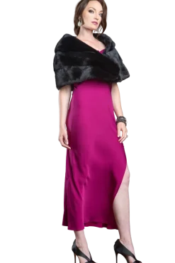 New Elegant - Evening - Horizontal Mink Fur Cape Women Bridal Evening Fur|Mink