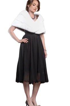 New Elegant - Evening - Horizontal Mink Fur Cape Women Bridal Evening Fur|Mink