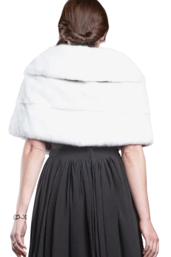 New Elegant - Evening - Horizontal Mink Fur Cape Women Bridal Evening Fur|Mink
