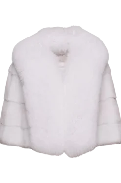 Clearance Elegant Horizontal Fox & Mink Fur Cape Women Bridal Evening Fur|Mink