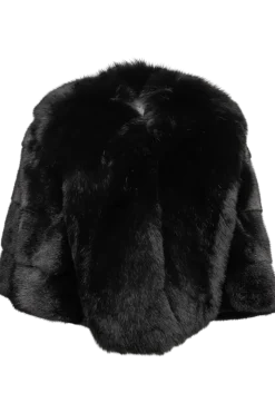 Clearance Elegant Horizontal Fox & Mink Fur Cape Women Bridal Evening Fur|Mink