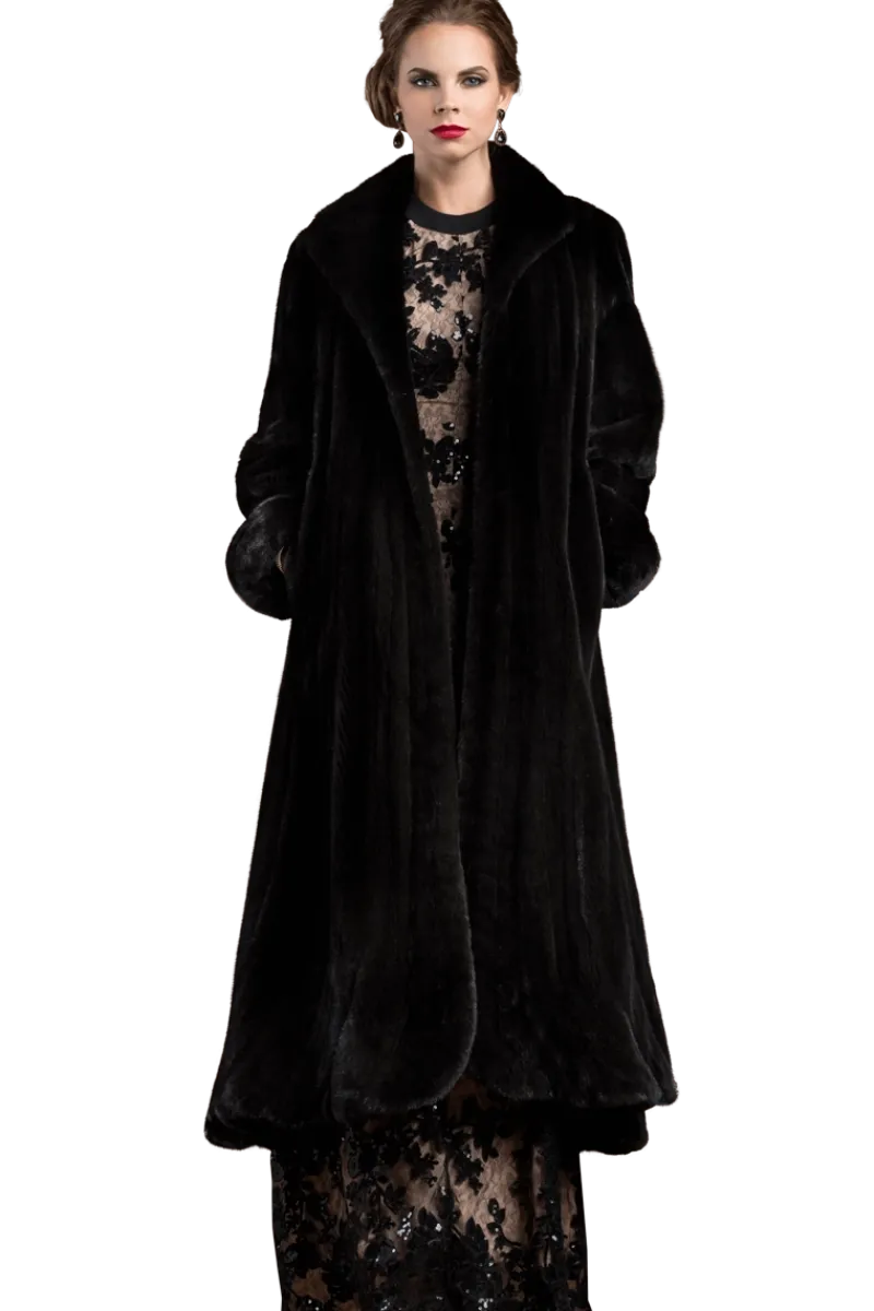 Hot Elegant Mink Flounce Fur Coat Women Mink|Fur Coats