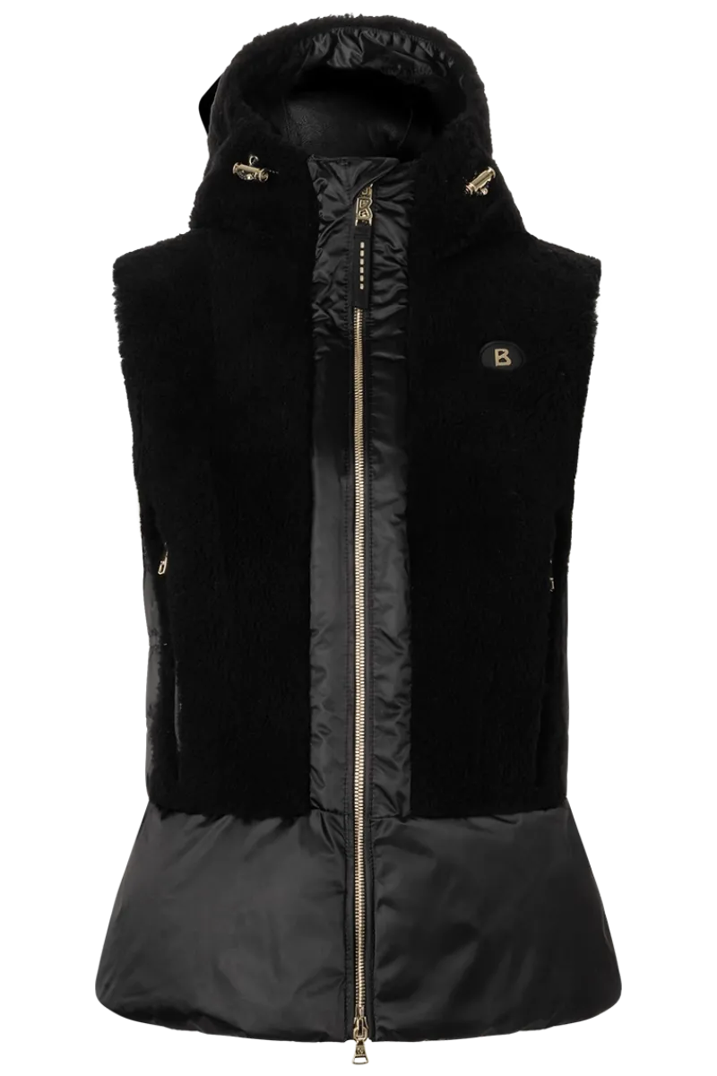 Best Fenna Hooded Shearling & Down Hybrid Vest Women Ski Layers