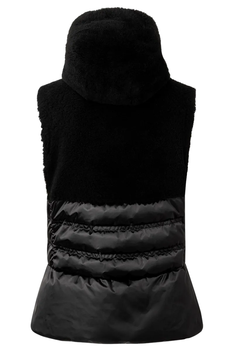 Best Fenna Hooded Shearling & Down Hybrid Vest Women Ski Layers