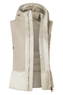 Best Fenna Hooded Shearling & Down Hybrid Vest Women Ski Layers