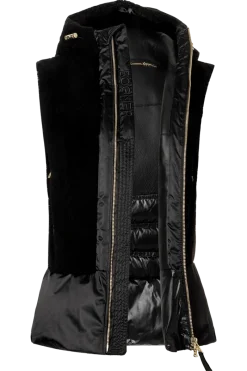 Best Fenna Hooded Shearling & Down Hybrid Vest Women Ski Layers