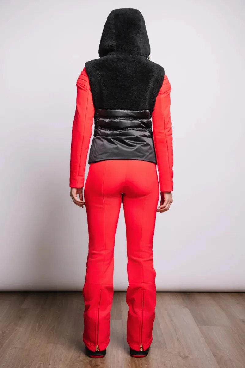 Best Fenna Hooded Shearling & Down Hybrid Vest Women Ski Layers