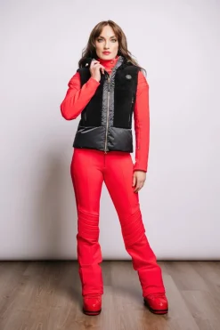 Best Fenna Hooded Shearling & Down Hybrid Vest Women Ski Layers