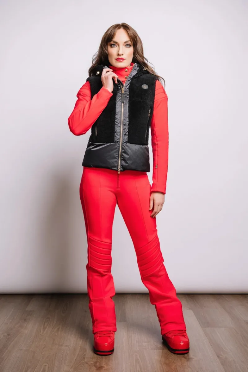 Best Fenna Hooded Shearling & Down Hybrid Vest Women Ski Layers