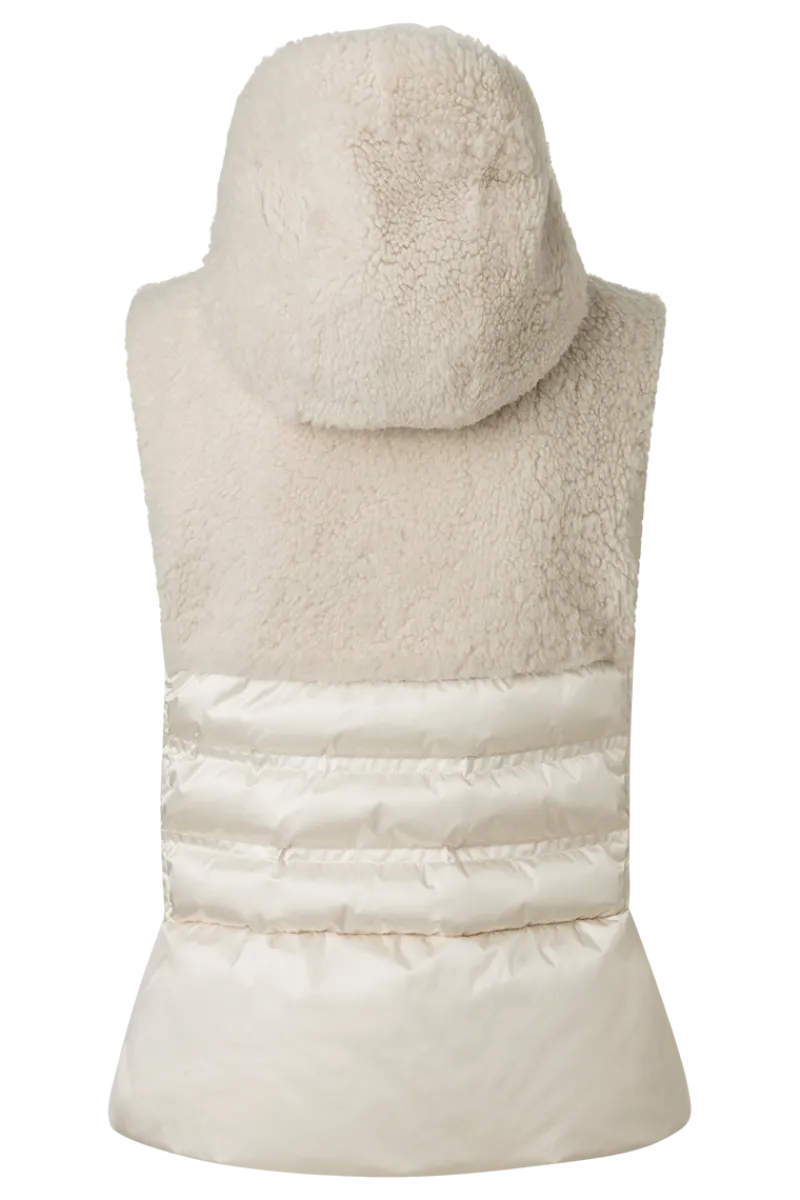 Best Fenna Hooded Shearling & Down Hybrid Vest Women Ski Layers