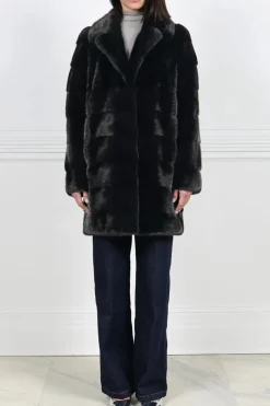 Sale Fitted Horizontal Mink Fur Jacket Women Fur Jackets