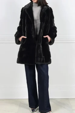 Sale Fitted Horizontal Mink Fur Jacket Women Fur Jackets