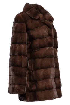 Sale Fitted Horizontal Mink Fur Jacket Women Fur Jackets