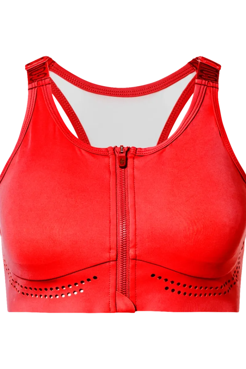 Force Zip Front Laser Cut Sports Bra Women All Activewear