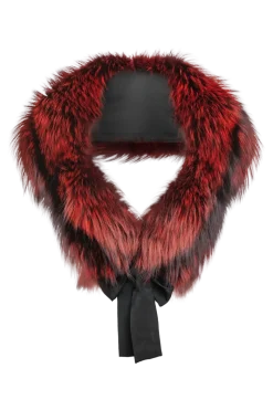 Online Fox Fur Stole - Matching Silk Ties Women Fox