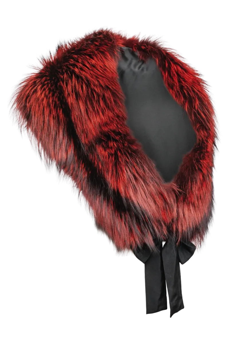 Online Fox Fur Stole - Matching Silk Ties Women Fox