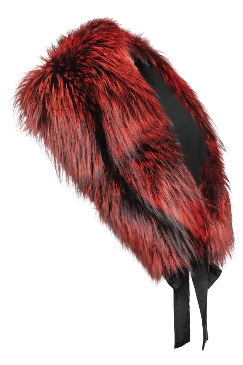 Online Fox Fur Stole - Matching Silk Ties Women Fox