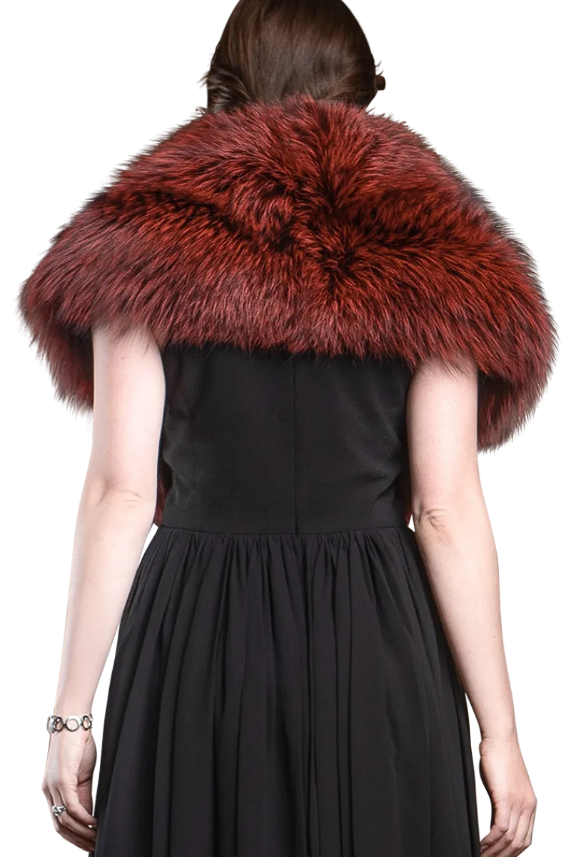 Online Fox Fur Stole - Matching Silk Ties Women Fox