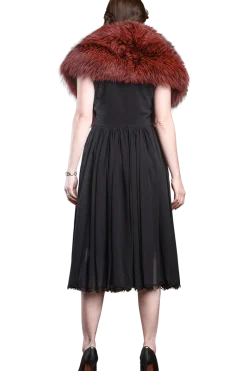 Online Fox Fur Stole - Matching Silk Ties Women Fox