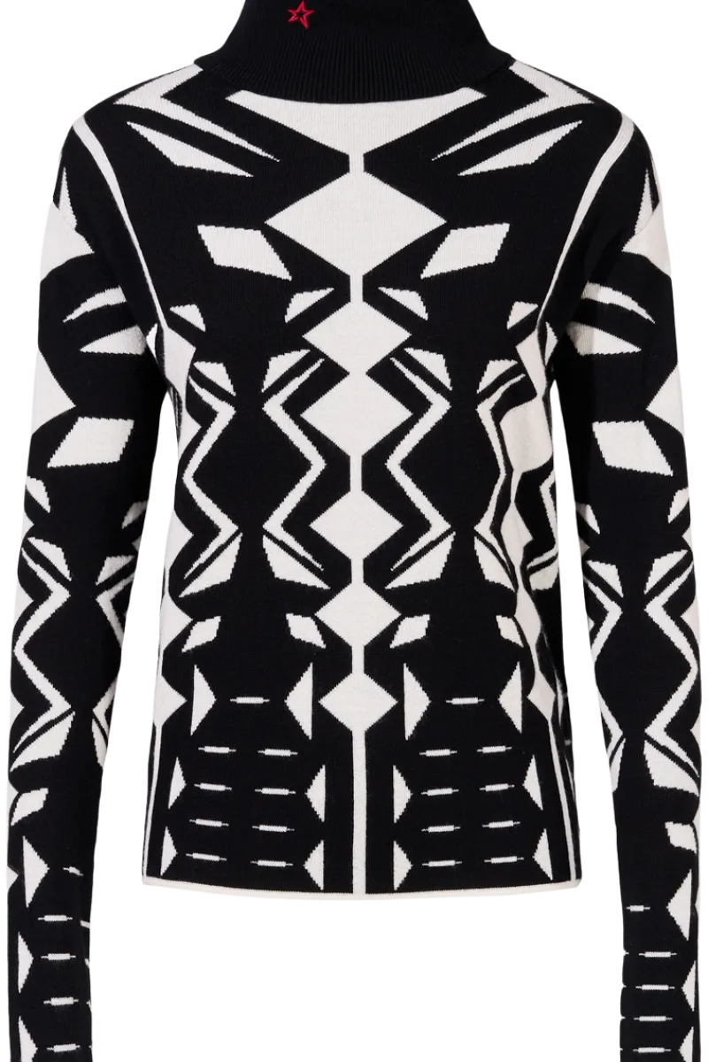 Hot Geo Merino Wool Turtleneck Sweater Women Ski Layers
