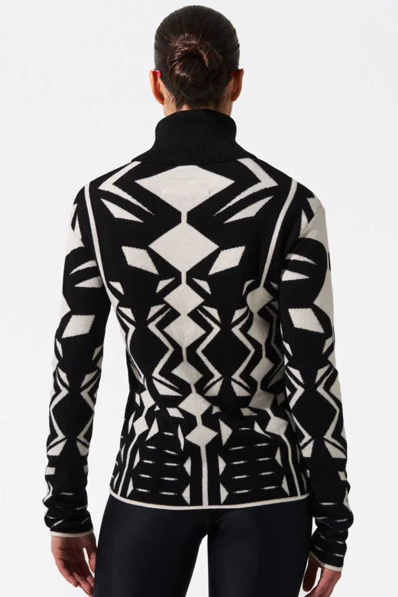 Hot Geo Merino Wool Turtleneck Sweater Women Ski Layers