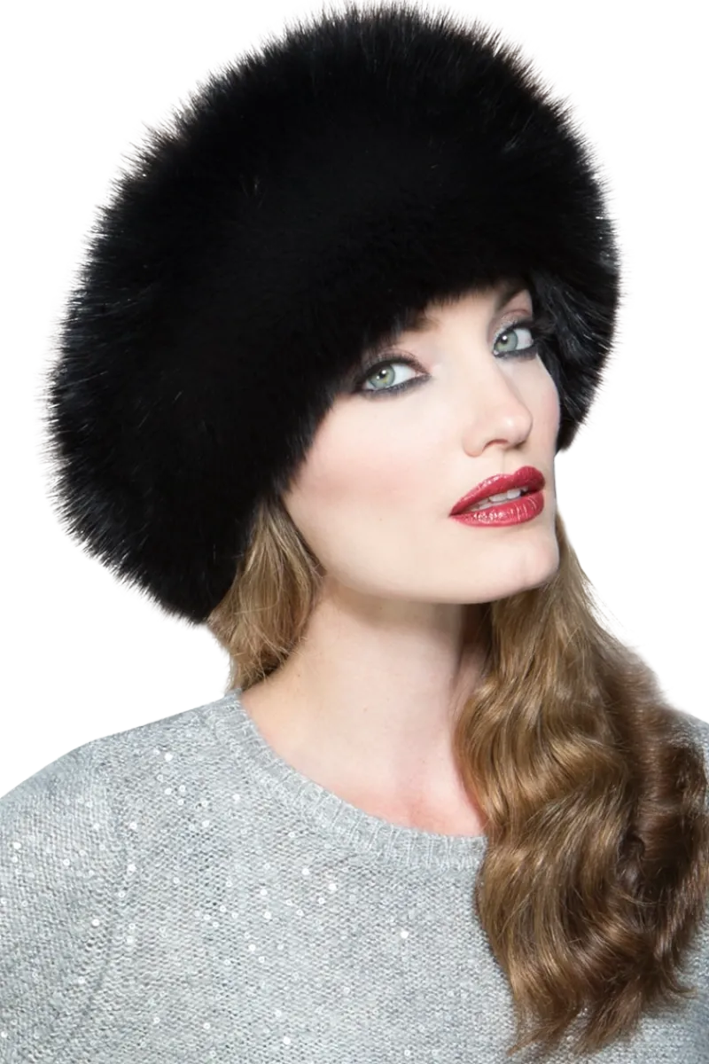 Best GiGi Mink Fur Crown and Fox Fur Roller Hat Women Hats|Fox