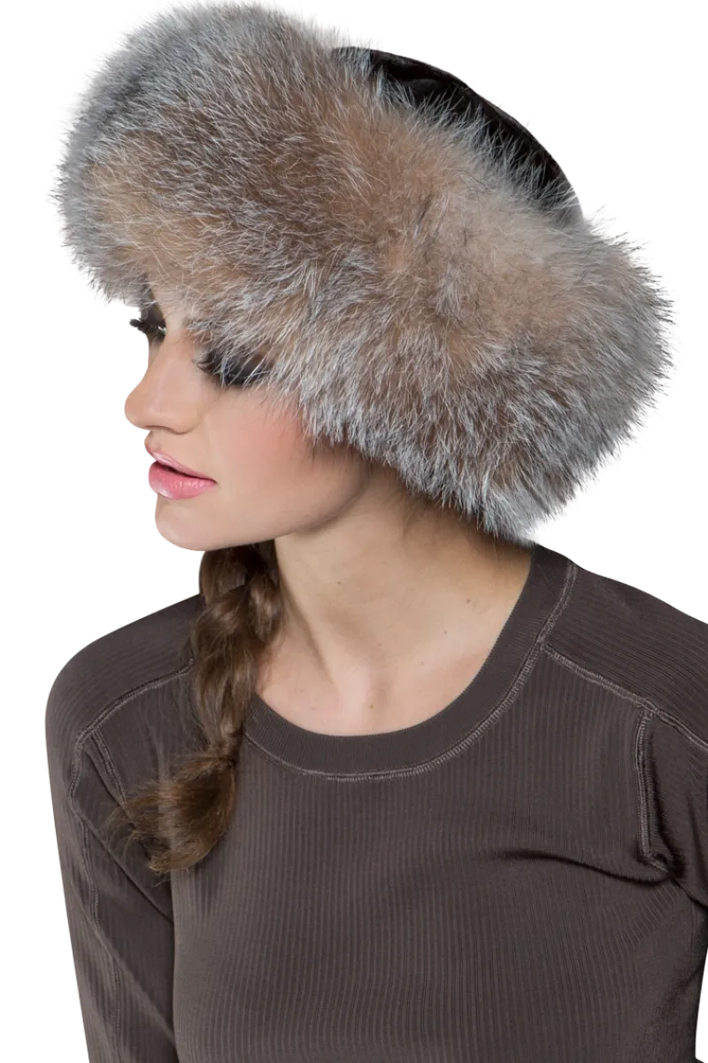 Best GiGi Mink Fur Crown and Fox Fur Roller Hat Women Hats|Fox
