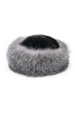 Best GiGi Mink Fur Crown and Fox Fur Roller Hat Women Hats|Fox