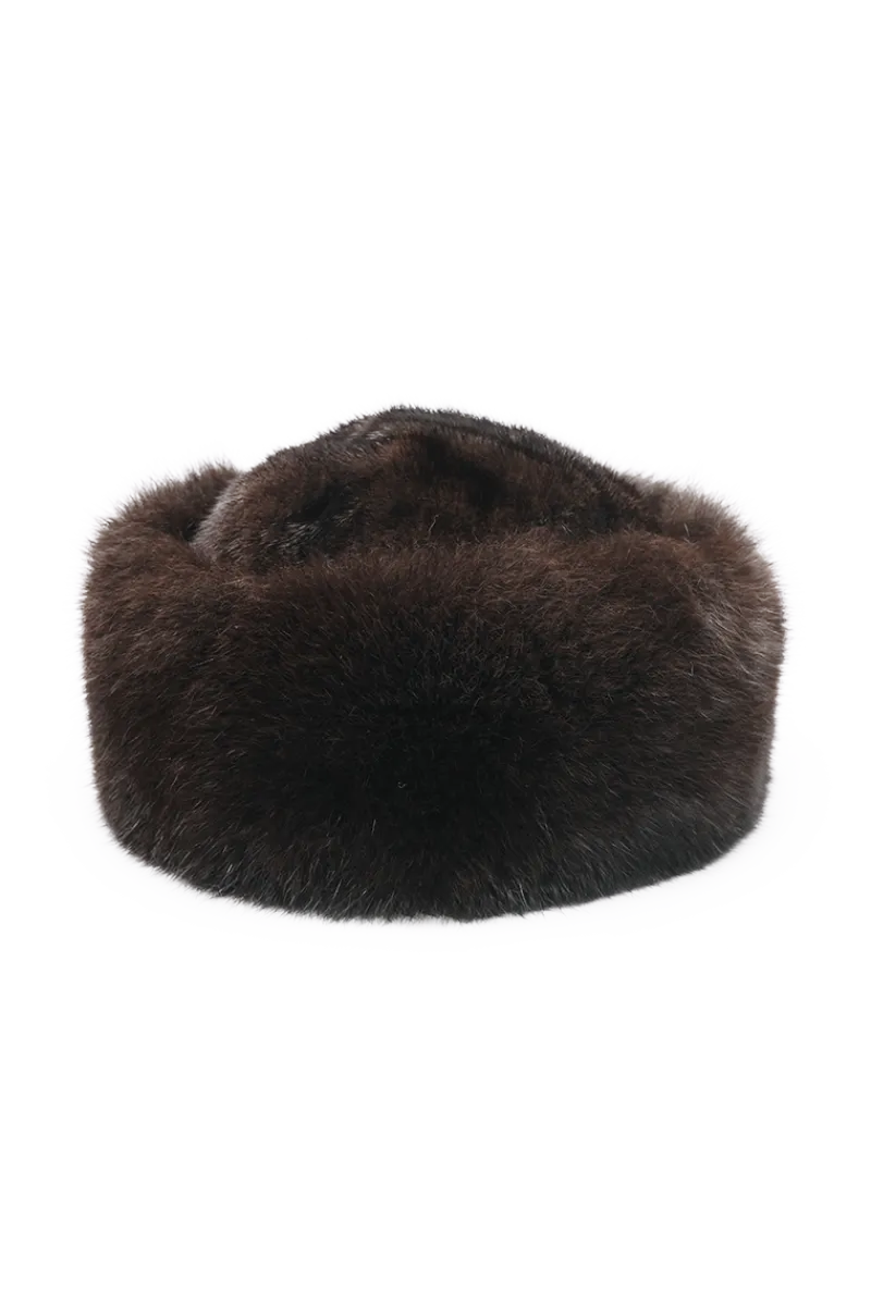 Best GiGi Mink Fur Crown and Fox Fur Roller Hat Women Hats|Fox