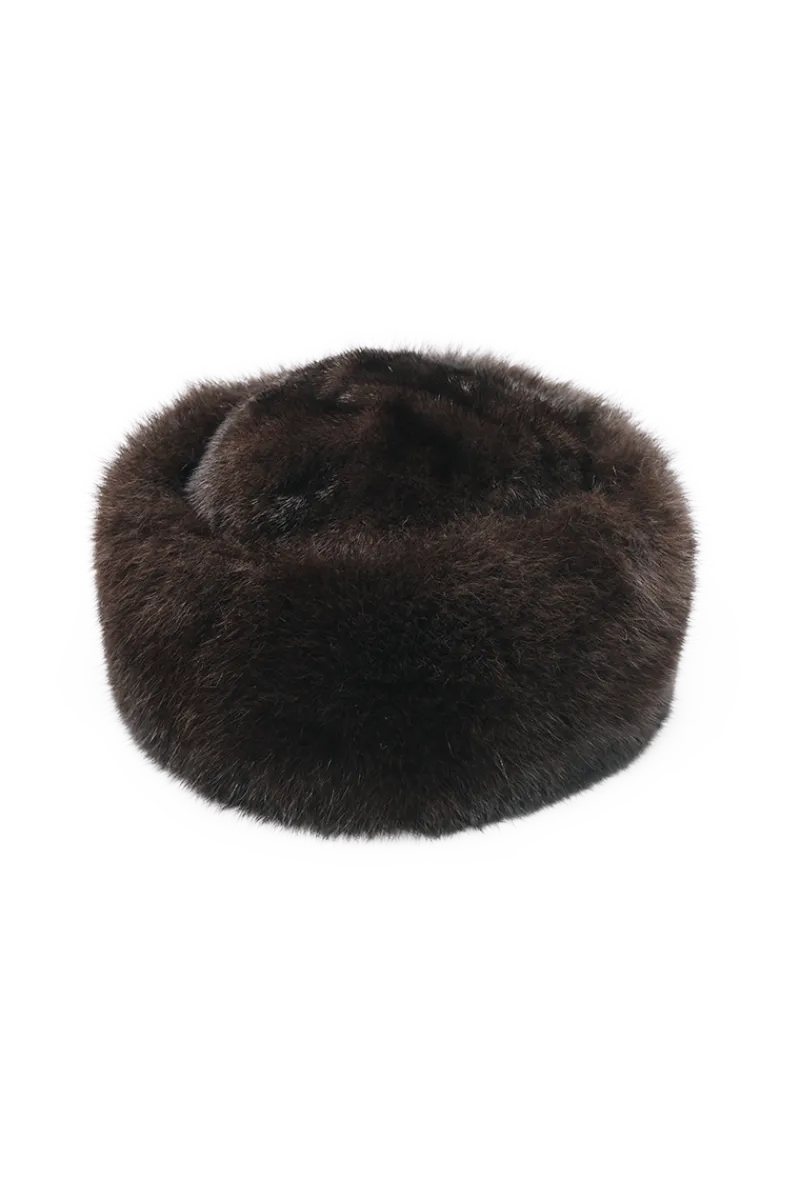 Best GiGi Mink Fur Crown and Fox Fur Roller Hat Women Hats|Fox