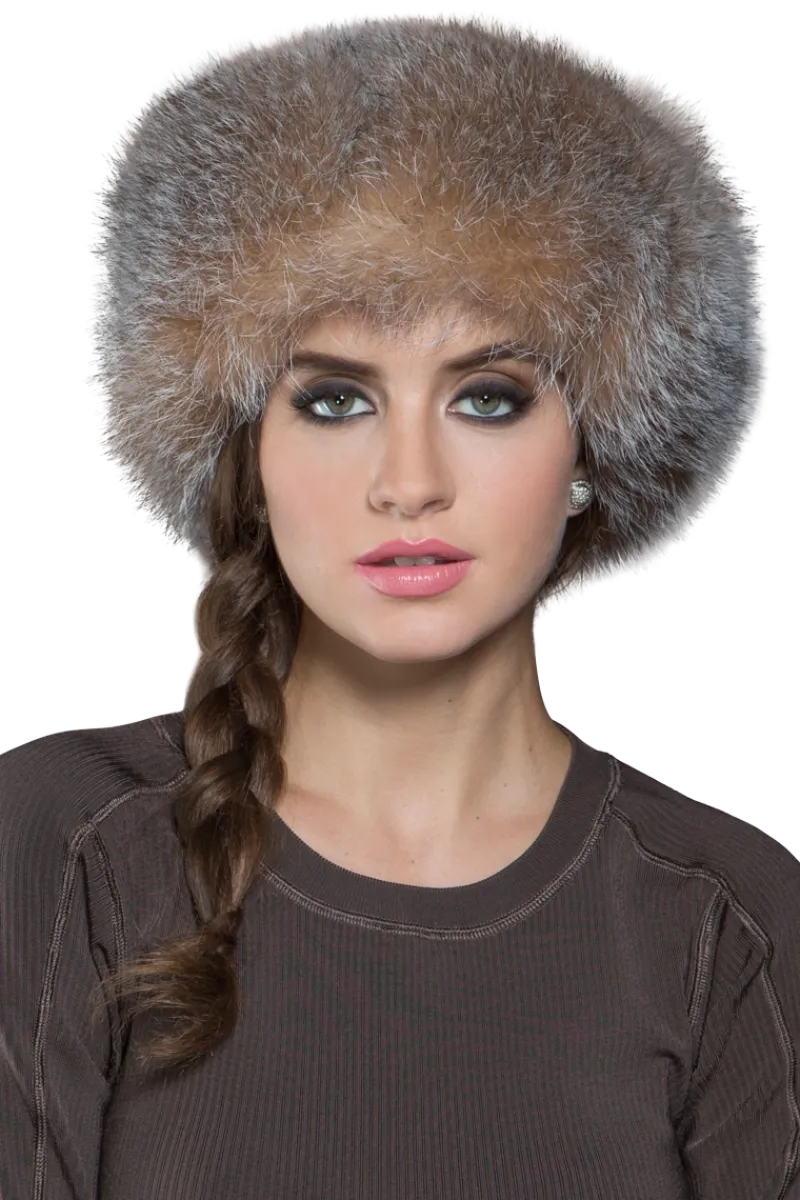 Best GiGi Mink Fur Crown and Fox Fur Roller Hat Women Hats|Fox