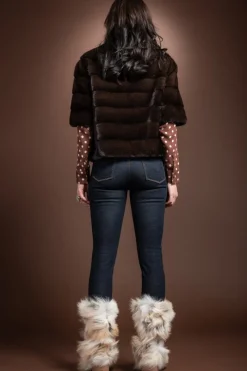 Hot Gilda Fox Fur Boots - Gold Women Boots & Handbags