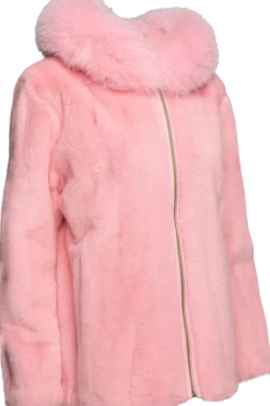 Best Hooded Bubble Gum Mink & Fox Fur Parka Women Mink|Fur Jackets