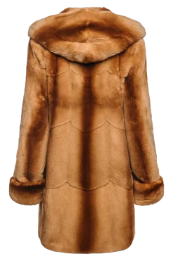 Sale Hooded Plucked Mink Fur Jacket Women Fur Jackets