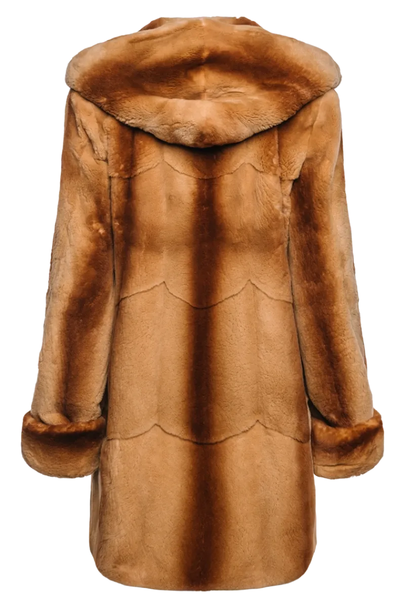 Sale Hooded Plucked Mink Fur Jacket Women Fur Jackets