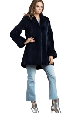 Sale Hooded Plucked Mink Fur Jacket Women Fur Jackets