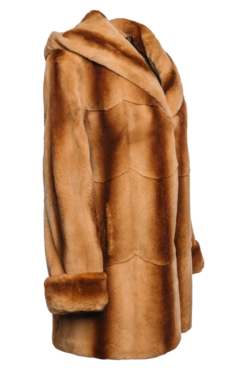 Sale Hooded Plucked Mink Fur Jacket Women Fur Jackets