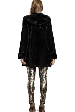 Sale Hooded Plucked Mink Fur Jacket Women Fur Jackets