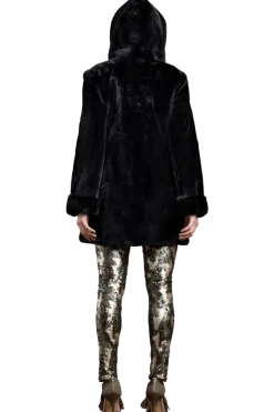 Sale Hooded Plucked Mink Fur Jacket Women Fur Jackets