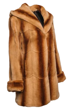 Sale Hooded Plucked Mink Fur Jacket Women Fur Jackets