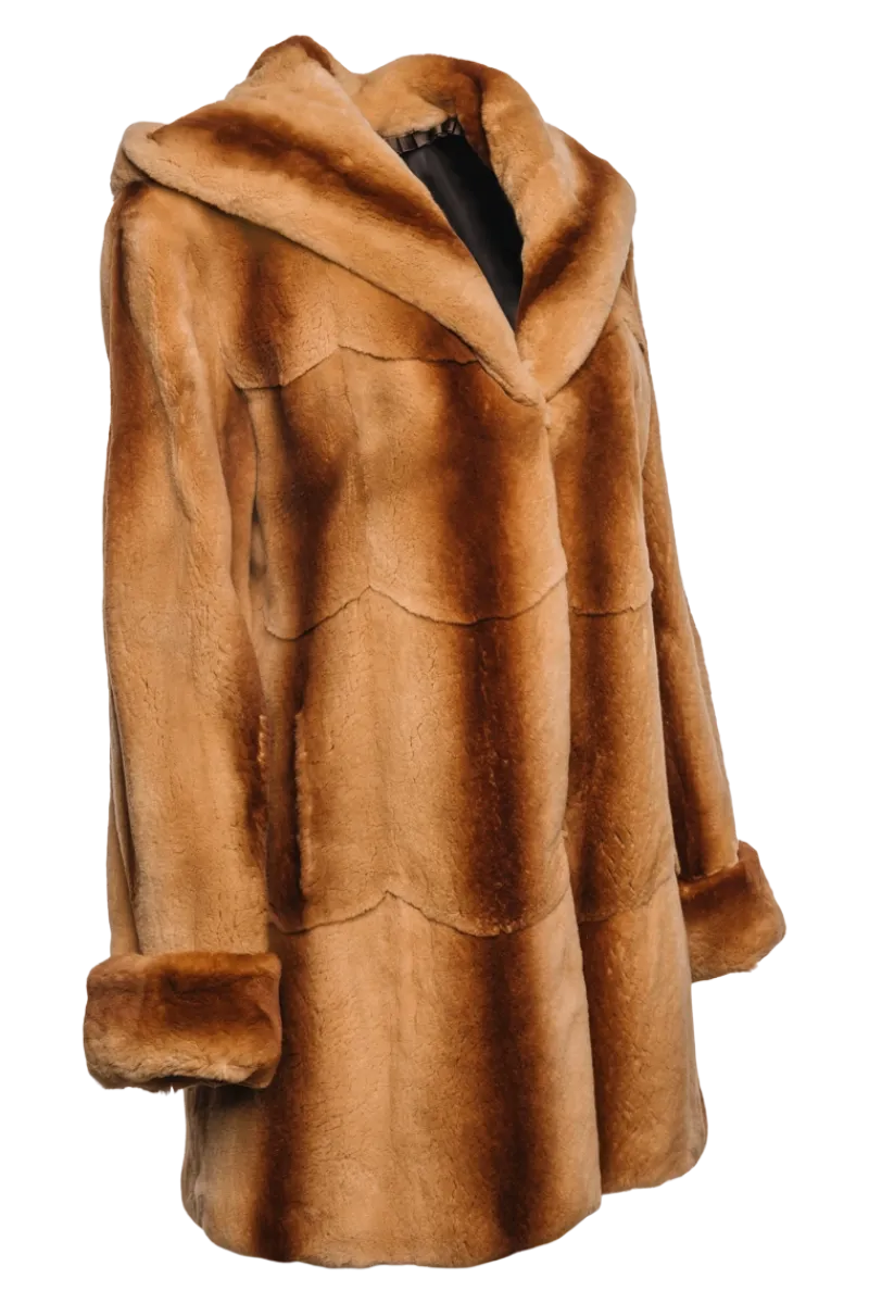 Sale Hooded Plucked Mink Fur Jacket Women Fur Jackets